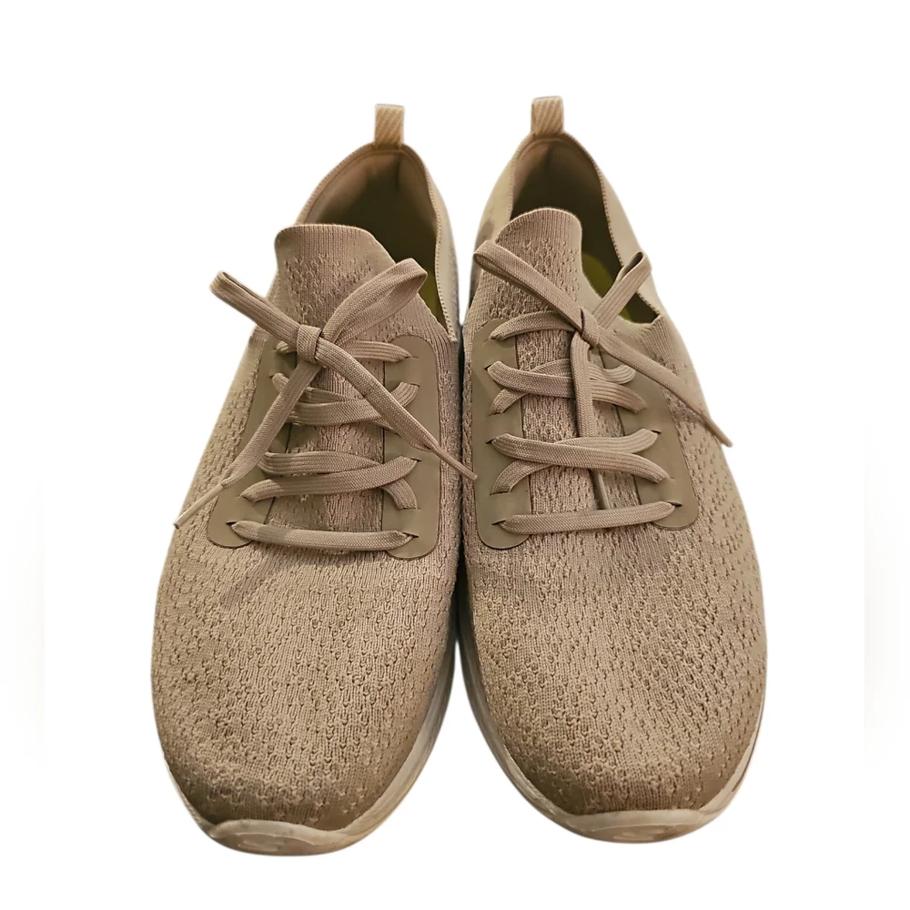 Skechers Women’s Taupe Knit Lace-Up Slip-On Sneakers Sz 11 SH320 - Picture 3 of 7